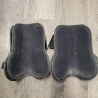 Open Front Leather Memory Foam Boots, velcro *gc, dirty, faded, hairy, scuffs
