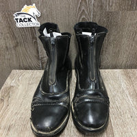 Pr Paddock Boots, zips *fair, cracked, peeled, cuts, holey inner heels, stretched elastic, older
