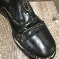 Pr Paddock Boots, zips *fair, cracked, peeled, cuts, holey inner heels, stretched elastic, older
