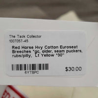 Hvy Cotton Euroseat Breeches *gc, older, seam puckers, rubs/pilly
