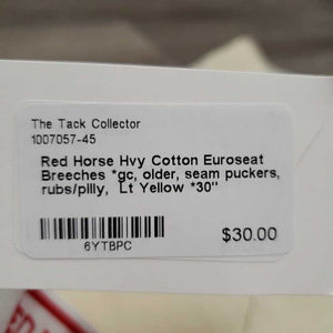 Hvy Cotton Euroseat Breeches *gc, older, seam puckers, rubs/pilly