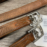 Pr Thick Nylon Lined Stirrup Leathers *gc, clean, stains, dents, loose/undone stitching edges
