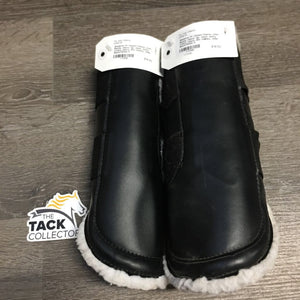 Pr Closed Fleece Lined Boots, velcro *gc, clean, dusty, v.hairy velcro, mnr clumpy, older