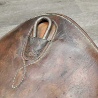 Lg Belly Girth, x2 els, carabiner *stretched/torn elastic, stains, scrapes, clean, creases, UNDONE & stitching rubs, older