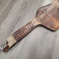 Lg Belly Girth, x2 els, carabiner *stretched/torn elastic, stains, scrapes, clean, creases, UNDONE & stitching rubs, older
