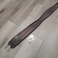 Padded Leather Girth, x1 els *fair, older, torn/stretched els, clean, threads, dirt, rubs, edges: scrapes, creases
