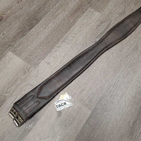 Padded Leather Girth, x1 els *fair, older, torn/stretched els, clean, threads, dirt, rubs, edges: scrapes, creases
