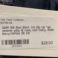 SS Sun Shirt, 1/4 Zip Up *gc, seams: pilly & rubs, mnr hairy, older
