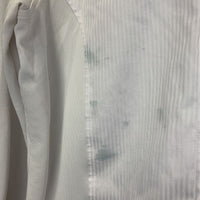 LS Snap Up Show Shirt *gc, stains, older, v.curled collar, seam puckers, wrinkles
