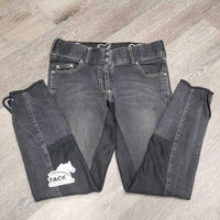 Full Seat Denim Breeches *fair, pulled seat seams, faded, dirty, hairy, older?, discolored, threads