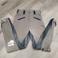 High Waist Full Leather Seat Breeches *fair, older, rubbed, v.dirty, faded, discolored, sm hole, snags
