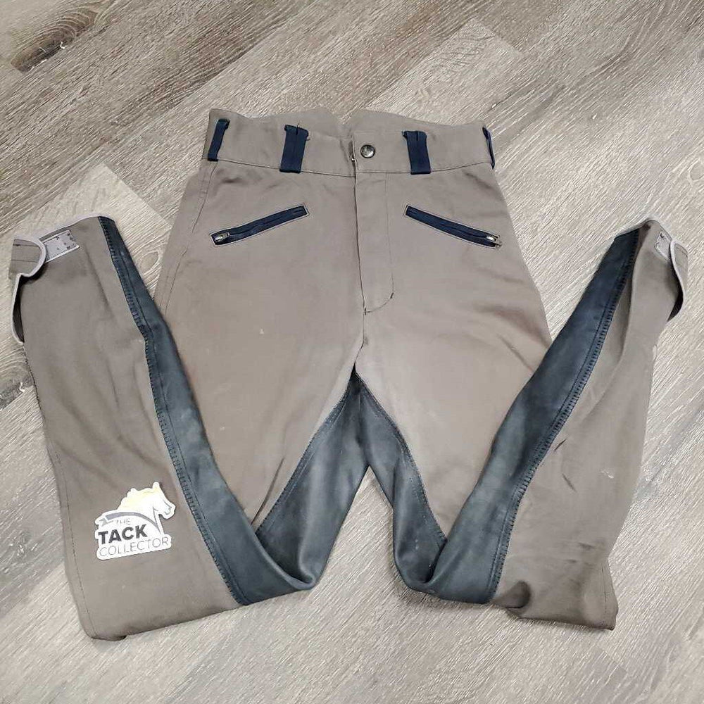 High Waist Full Leather Seat Breeches *fair, older, rubbed, v.dirty, faded, discolored, sm hole, snags