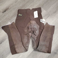 High Waist Full Leather Seat Breeches *gc, rubs, older, hairy velcro, stained seat, rubs