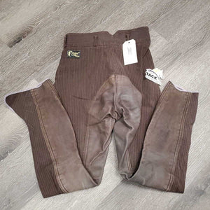 High Waist Full Leather Seat Breeches *gc, rubs, older, hairy velcro, stained seat, rubs
