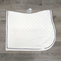 Quilt Jumper Saddle Pad, embroidered, 1x piping *gc, clean, mnr hair, stains, cut tabs
