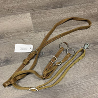 Hvy Nylon Western Running Martingale, snap *fair, older discolored/faded, weak snap, stains, oxidized
