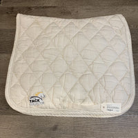 Thick Quilt Dressage Pad, x1 piping *gc, clean, stained, dingy, mnr pills, rubbed piping, cut tabs
