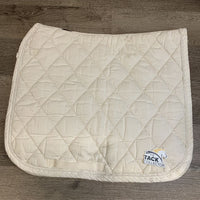 Thick Quilt Dressage Pad, x1 piping *gc, clean, stained, dingy, mnr pills, rubbed piping, cut tabs
