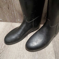 Pr Lined Tall Rubber Boots, Pull On *vgc, clean, scratches, rubs, older
