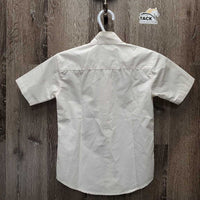 JUNIORS SS Show Shirt *NO Collar, older, v.stained, seam puckers

