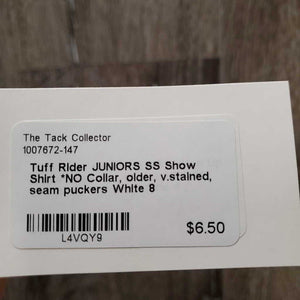 JUNIORS SS Show Shirt *NO Collar, older, v.stained, seam puckers