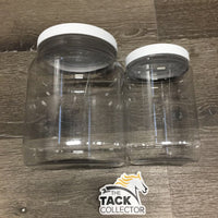 2 Plastic Jars & Lids *NEW
