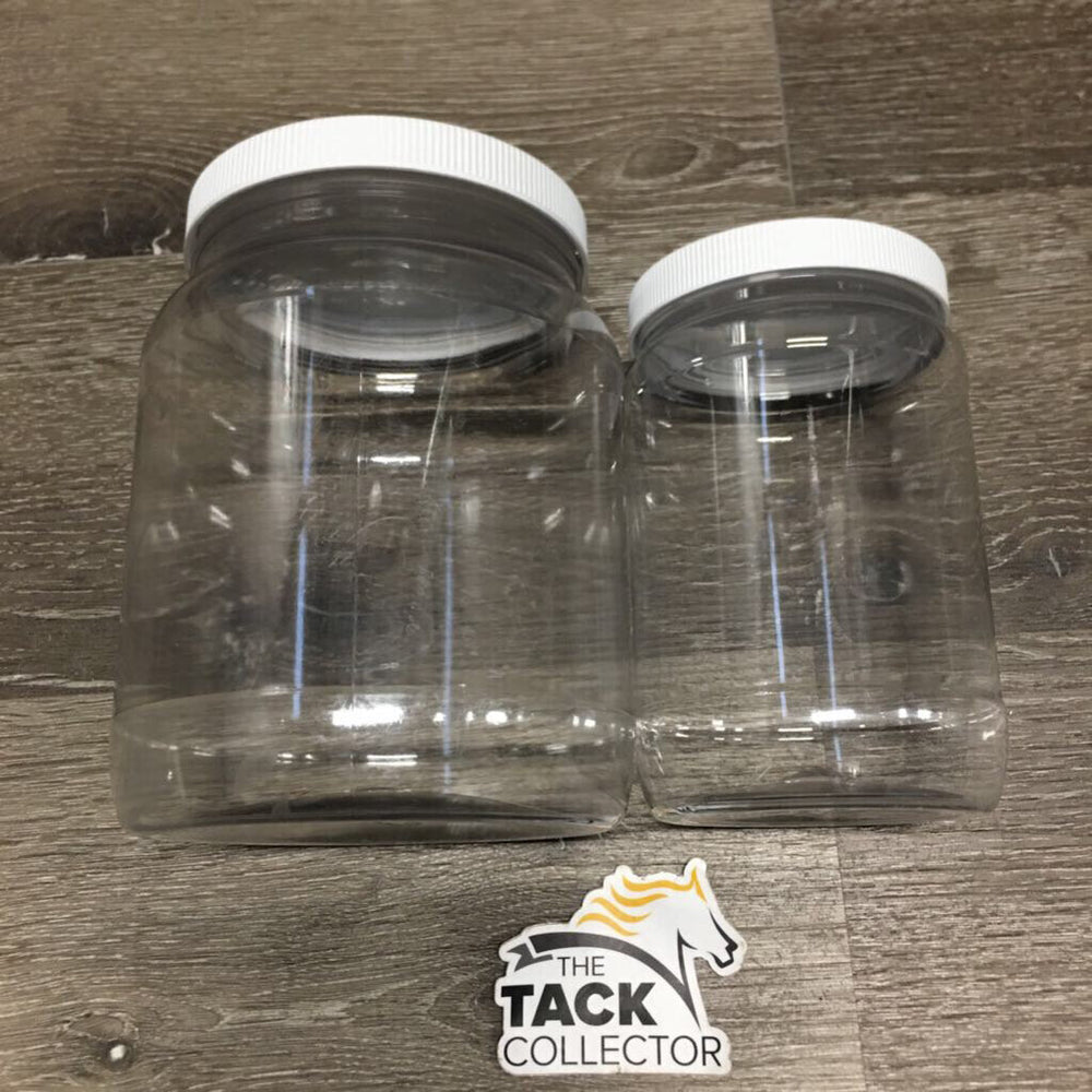 2 Plastic Jars & Lids *NEW