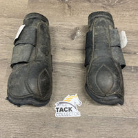 Pr Hvy Closed Boots, velcro *fair, v.dirty, scratches, scraped, faded, frayed/torn edges
