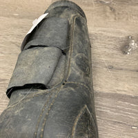 Pr Hvy Closed Boots, velcro *fair, v.dirty, scratches, scraped, faded, frayed/torn edges