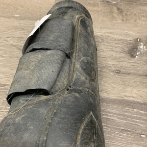 Pr Hvy Closed Boots, velcro *fair, v.dirty, scratches, scraped, faded, frayed/torn edges