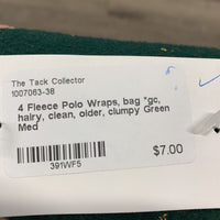4 Fleece Polo Wraps, bag *gc, hairy, clean, older, clumpy
