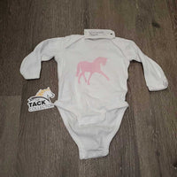 BABY LS Cotton Horse Onesie "Dressage Horse" *vgc, mnr hair, stain
