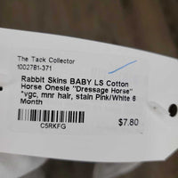 BABY LS Cotton Horse Onesie "Dressage Horse" *vgc, mnr hair, stain
