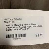 Hollow Rearing Horse Glass Decorative Statue *vgc, mnr stain, dusty
