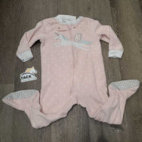 BABY LS Fleece Unicorn Sleeper, Zipper *gc, rubs, pills, clumpy lining, hair, dingy
