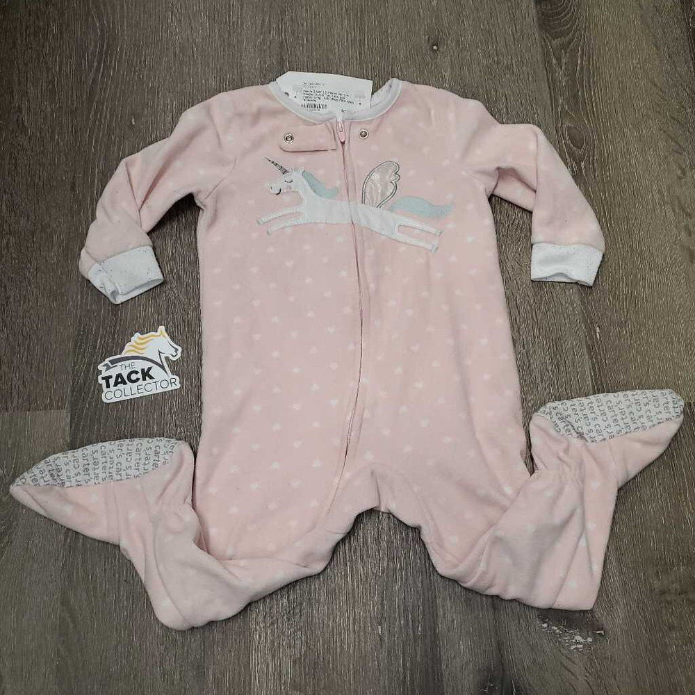 BABY LS Fleece Unicorn Sleeper, Zipper *gc, rubs, pills, clumpy lining, hair, dingy