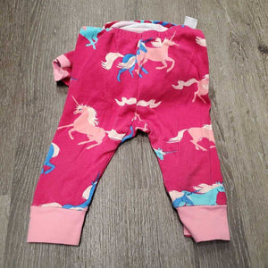 BABY SS Shirt & Pants Set, unicorns *vgc, mnr faded & hair