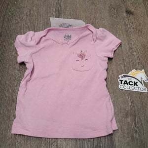 BABY SS T Shirt, "unicorn pocket" *gc, mnr hair, dingy, curled seam edges