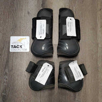 Open Front & Hind Boots, velcro *fair, faded, dirty, scrapes, flattened, scratches
