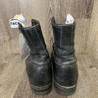 Pr Short Western Roper Boots, Laces *gc, undone sole stitching, mnr dirt, scuffs/scrapes, older, rundown heel, edge rubs