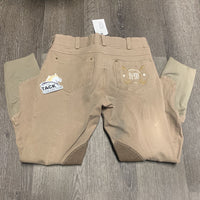 Euro Seat Breeches *loose threads, v.discolored/stained seat & legs, seam puckers, faded, undone stitching, stains
