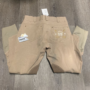 Euro Seat Breeches *loose threads, v.discolored/stained seat & legs, seam puckers, faded, undone stitching, stains