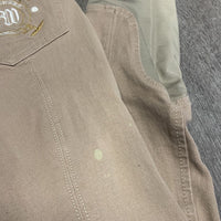 Euro Seat Breeches *loose threads, v.discolored/stained seat & legs, seam puckers, faded, undone stitching, stains
