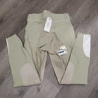 Euroseat Breeches *gc, seam puckers, v.discolored/stained seat & letgs, sm seat seam holes