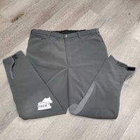 MENS Breeches *gc, clean, faded, snags, linty, mnr stains & hair, puckered, older, hairy velcro
