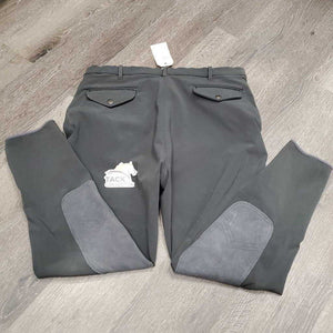 MENS Breeches *gc, clean, faded, snags, linty, mnr stains & hair, puckered, older, hairy velcro