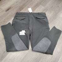 MENS Breeches *gc, clean, faded, snags, linty, mnr stains & hair, puckered, older, hairy velcro
