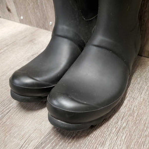 Pr Tall Thick Soft Matte Rubber Boots *xc, v. mnr dirt?film, stains, light hair in soles