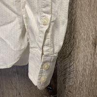 LS Show Shirt *1 Collar, older, seam puckers, crinkles, pits?