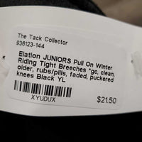 JUNIORS Pull On Winter Riding Tight Breeches *gc, clean, older, rubs/pills, faded, puckered knees
